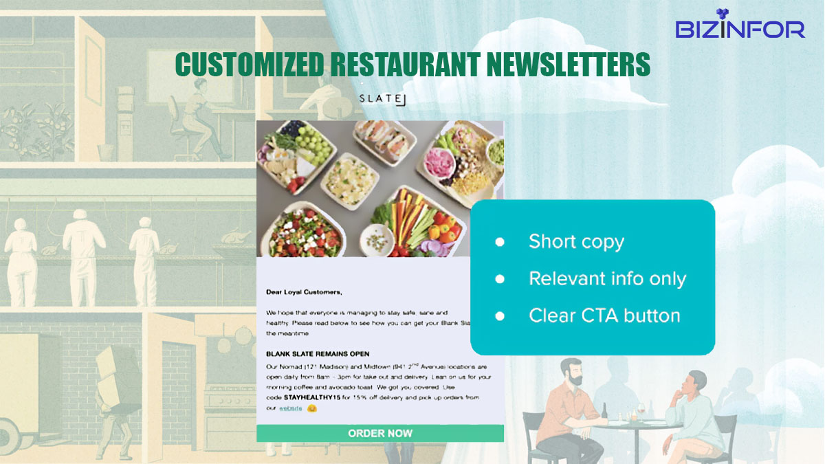 Customized restaurant newsletters